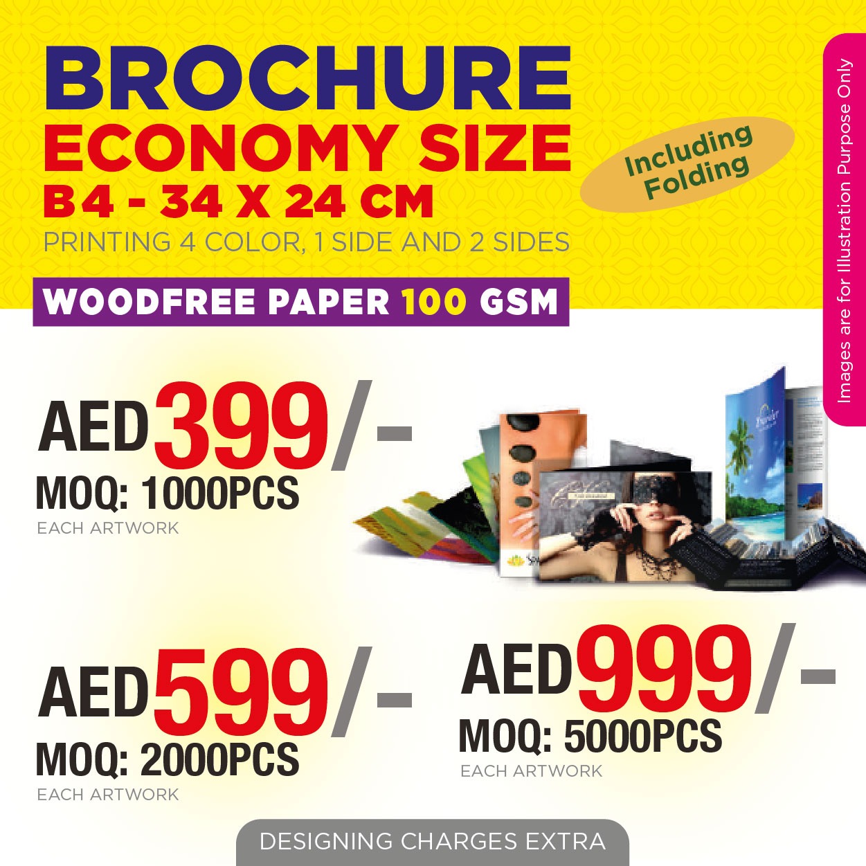 B4 Brochure Printing UAE | Economy Brochure Printing 100 GSM